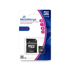 MediaRange Micro SDHC Card 16 GB Class 10 mit Adapter MR958
