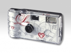 Single-Use Kamera 400 ASA 27 Flash Love white