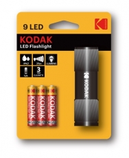 Kodak 9 LED Aluminium Flashlight black incl. 3x AAA