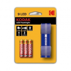 Kodak 9 LED Aluminium Flashlight blue incl. 3x AAA