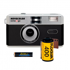 Novocolor Swiss+Go 35mm Analog Camera Black  (incl. Film, Case & Battery)