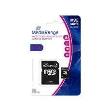 MediaRange Micro SDHC Card 4 GB Class 10 mit Adapter MR956