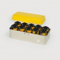 Kodak Filmdose 120/135 gelb (für 8 Rollen 120 oder 10 Rollen 135 Filme) - doppelreihig-